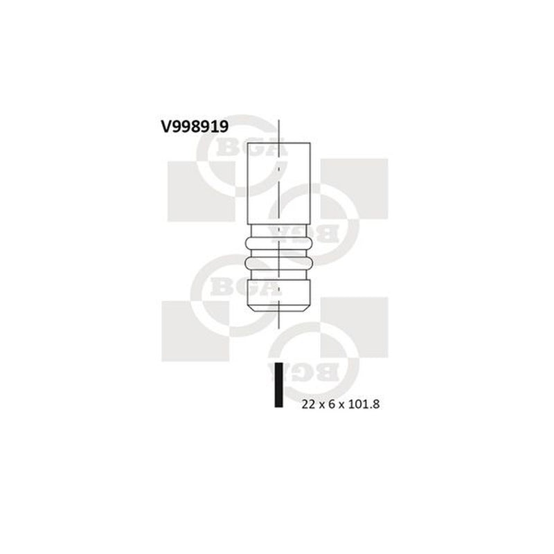 BGA Engine Exhaust Valve 22mm Head V998919