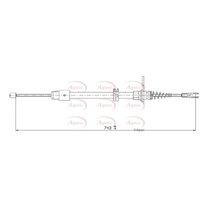 Apec Handbrake Cable Left Rear CAB1684