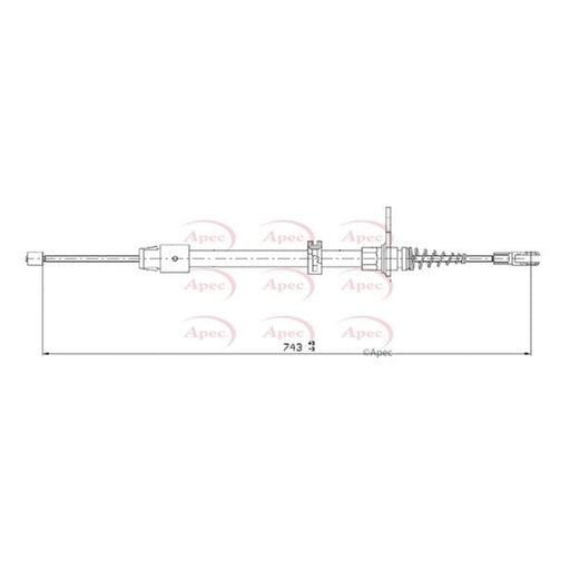 Apec Handbrake Cable Left Rear CAB1684