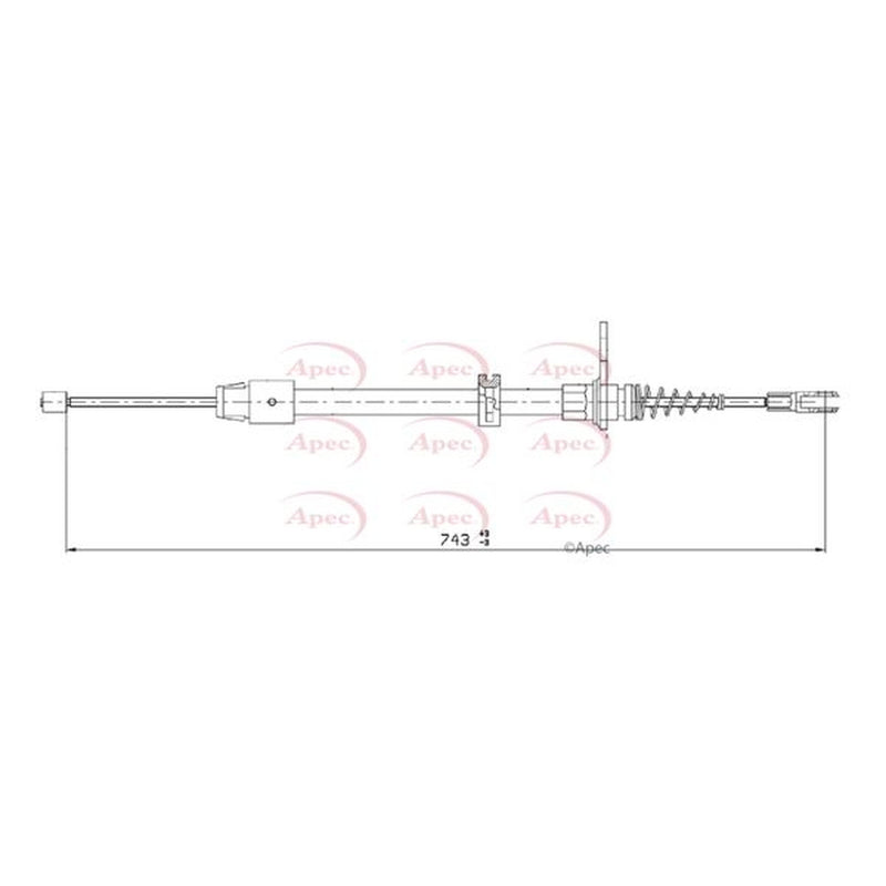 Apec Handbrake Cable Left Rear CAB1684