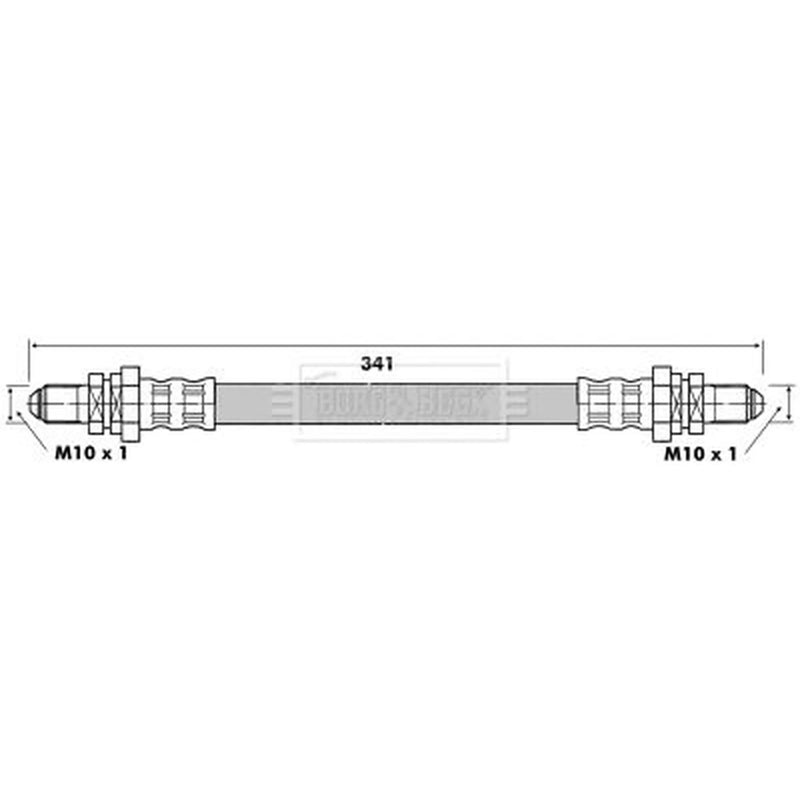 Borg & Beck Brake Hydraulic Hose Line Rear Left BBH6153