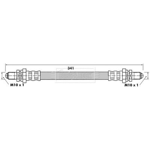 Borg & Beck Brake Hydraulic Hose Line Rear Left BBH6153