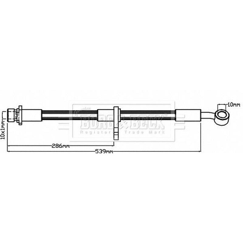 Borg & Beck Brake Hydraulic Hose Line Front Right BBH8164