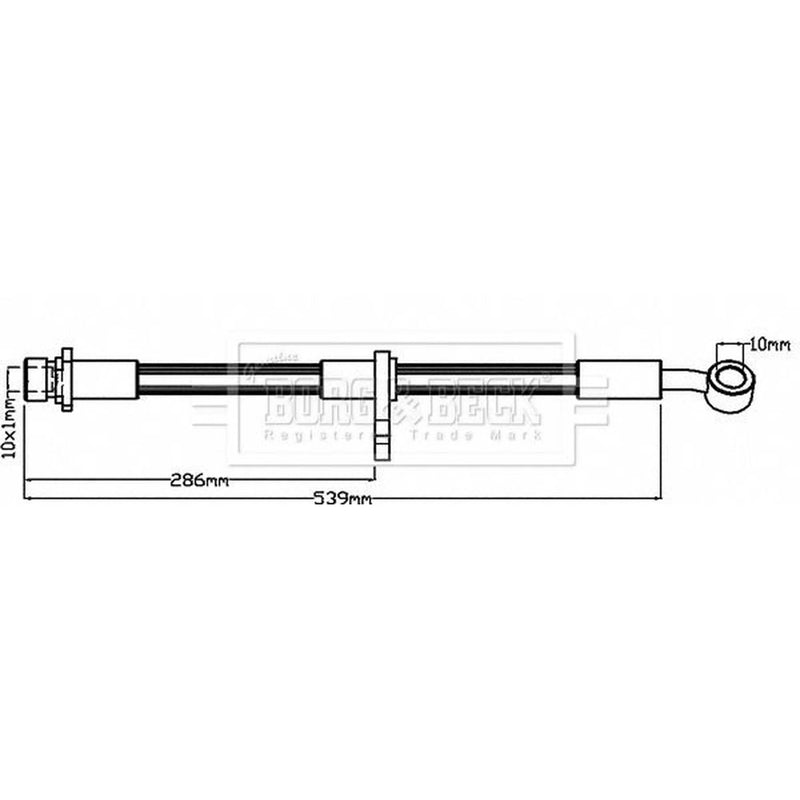 Borg & Beck Brake Hydraulic Hose Line Front Right BBH8164