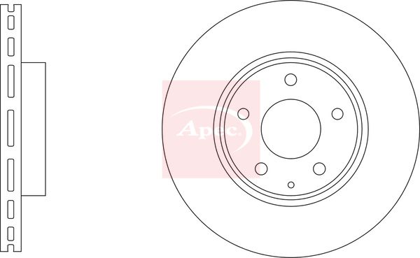 Apec 2 x Brake Disc Set Vented
