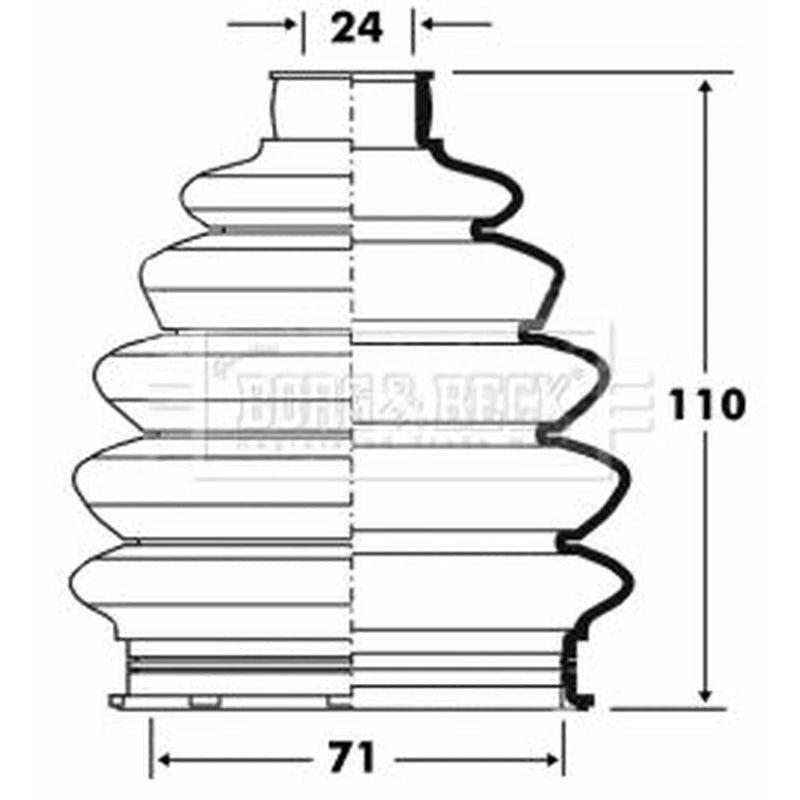 Borg & Beck Drive Shaft Bellow Kit Front Left Thermoplast BCB6078