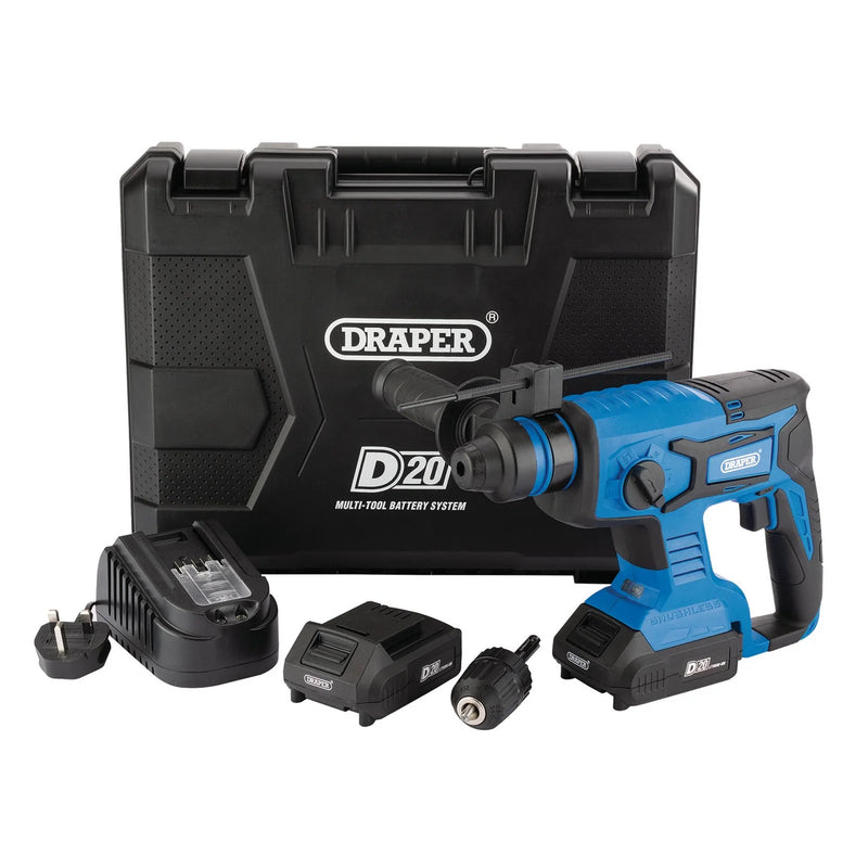 D20 SDS+ Rotary Hammer Drill 20V with 2 x 2.0Ah Batteries