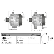 Denso Car Alternator 12V DAN1326