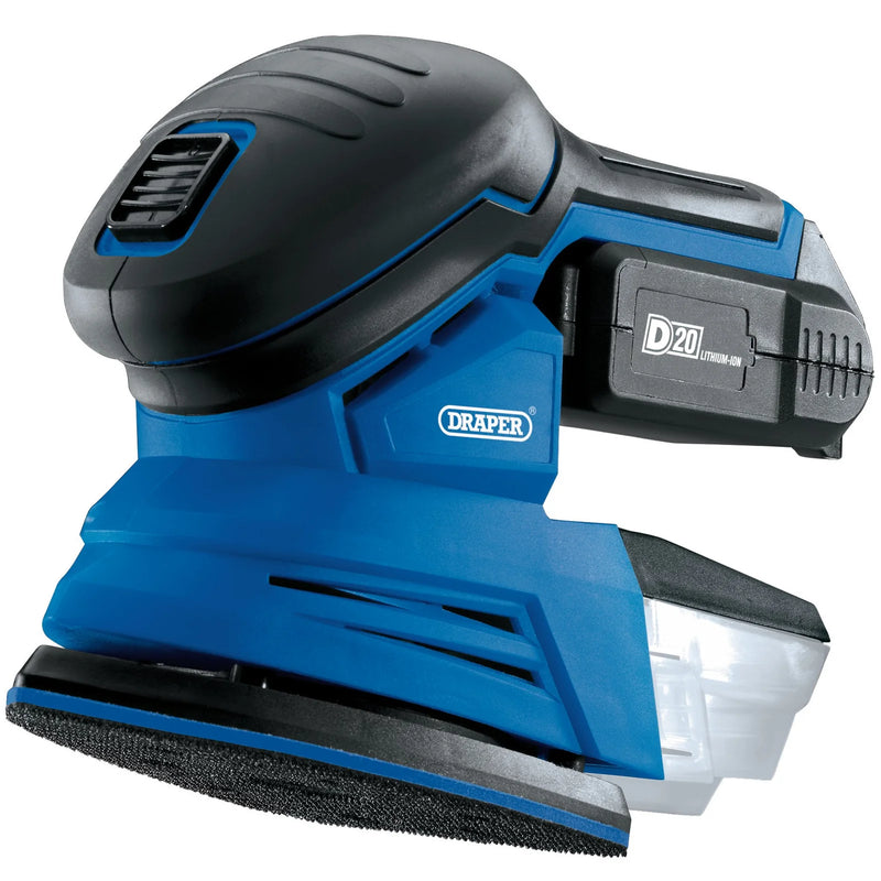 D20 20V Tri-Base Detail Sander with 2.0Ah Battery & Charger