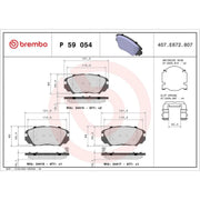 Brembo 4 x Front Brake Pad Set P59054