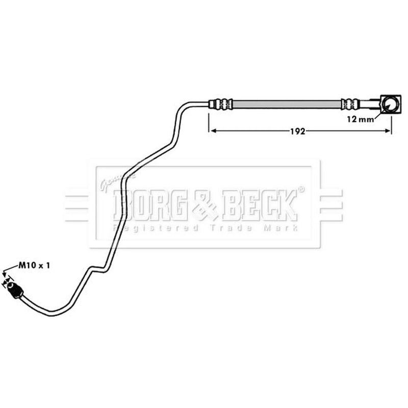 Borg & Beck Brake Hydraulic Hose Line Rear Right BBH7936