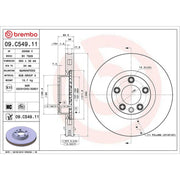 Brembo 2 x Front Brake Discs 09.C549.11