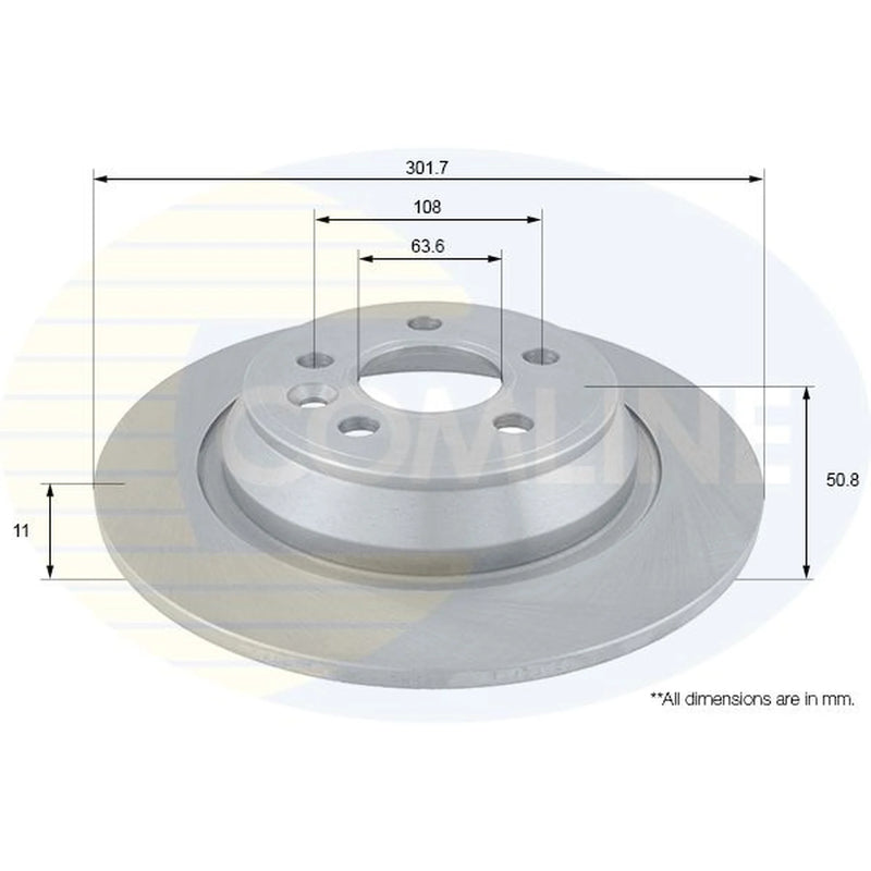 Comline 2 x Solid Rear Brake Discs ADC1240