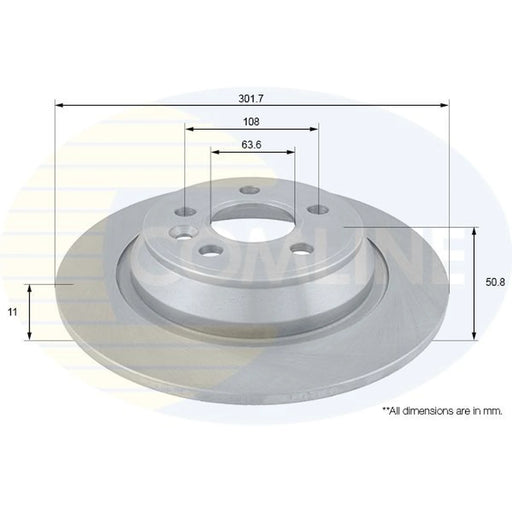 Comline 2 x Solid Rear Brake Discs ADC1240