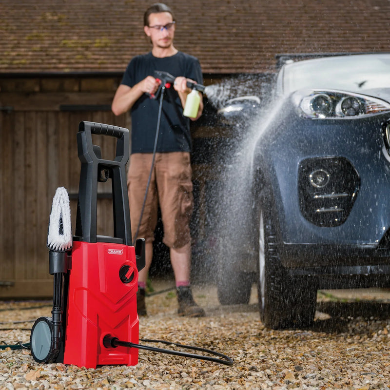 Draper Pressure Washer 1600W 135Bar Red