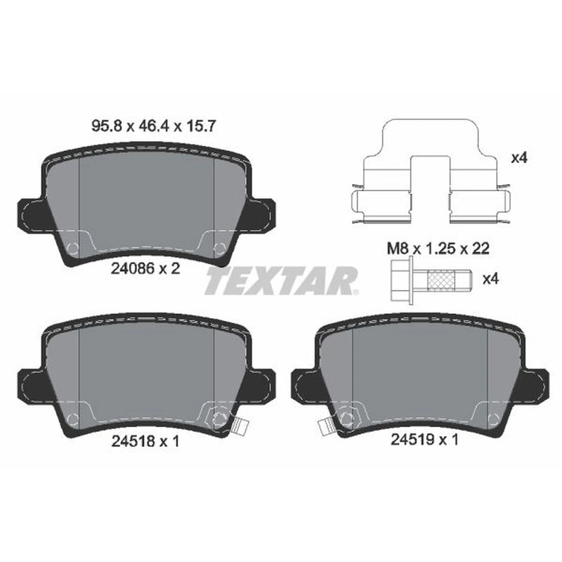 Textar Rear Brake Pad Set 2408601
