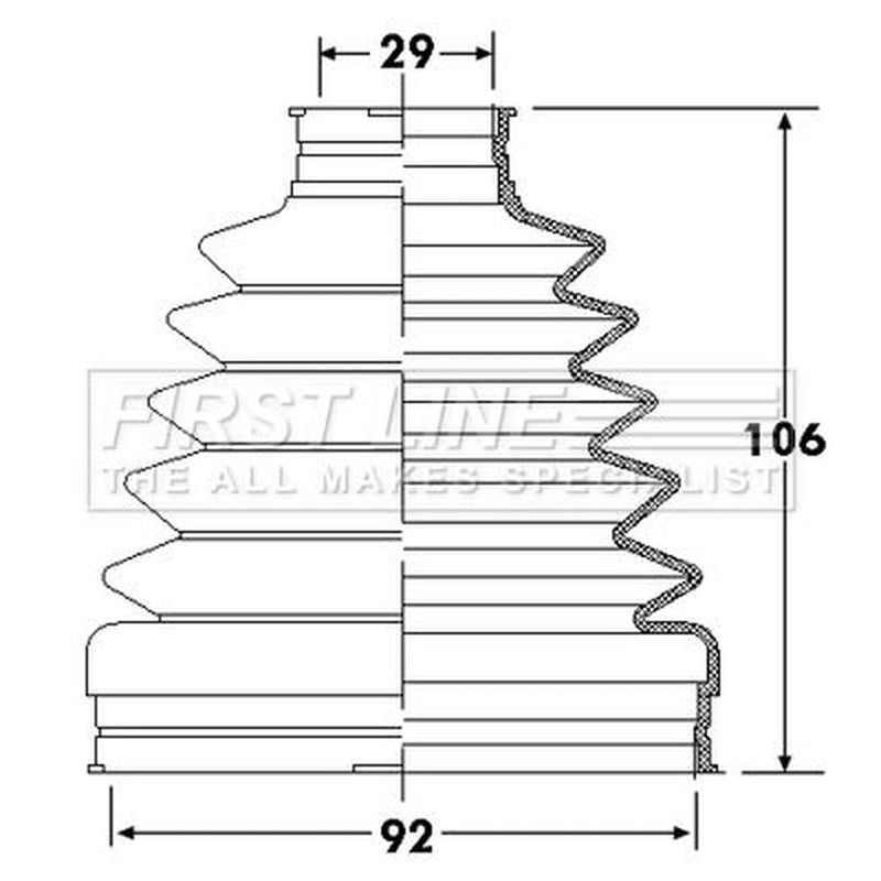 First Line Drive Shaft Bellow Kit Front Left Thermopl FCB6307