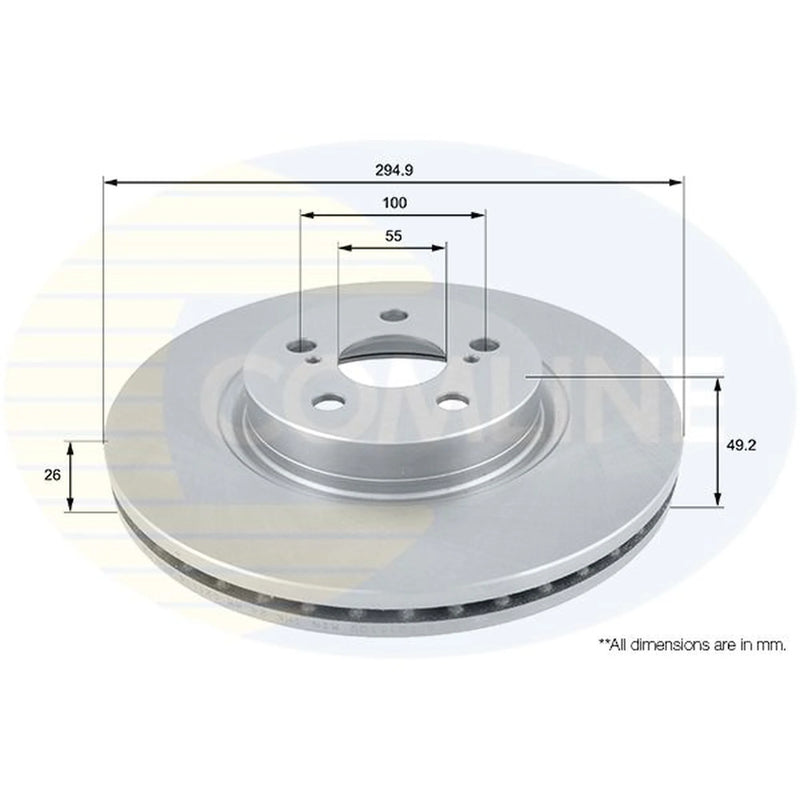 Comline 2 x Internally Vented Front Brake Discs ADC01110V