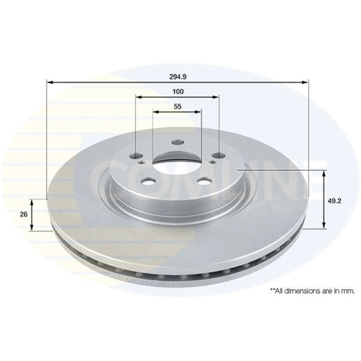 Comline 2 x Internally Vented Front Brake Discs ADC01110V
