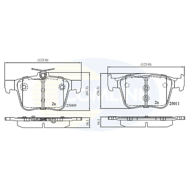 Comline 4 x Rear Brake Pad Set CBP02157