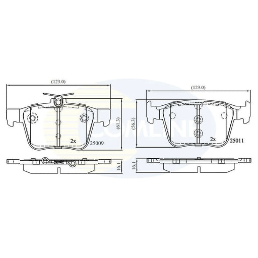 Comline 4 x Rear Brake Pad Set CBP02157