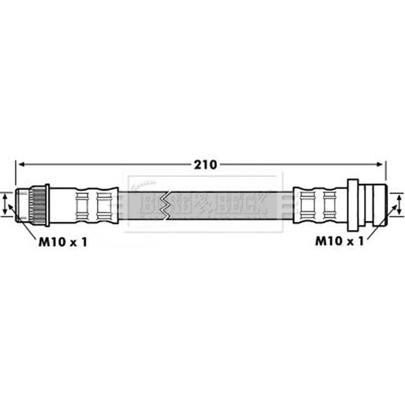 Borg & Beck Brake Hydraulic Hose Line Rear BBH7176