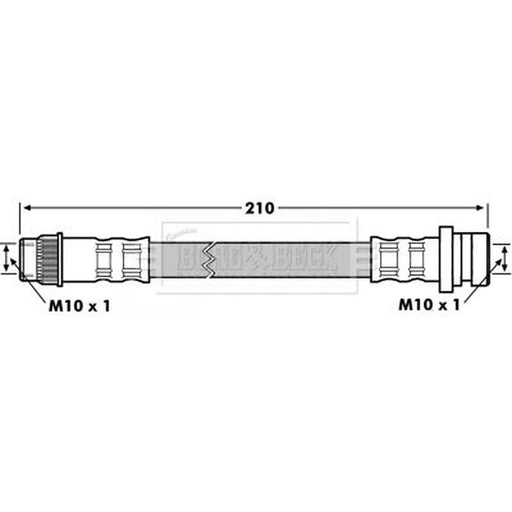 Borg & Beck Brake Hydraulic Hose Line Rear BBH7176