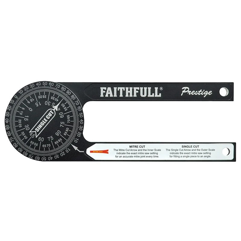 Faithfull Prestige Mitre Saw Protractor Black Aluminium - FAIMSPCNC