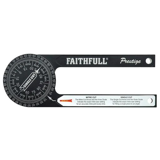 Faithfull Prestige Mitre Saw Protractor Black Aluminium - FAIMSPCNC