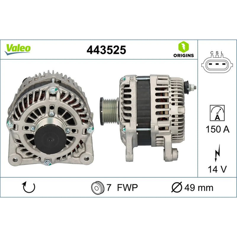 Valeo Car Alternator 12V 443525