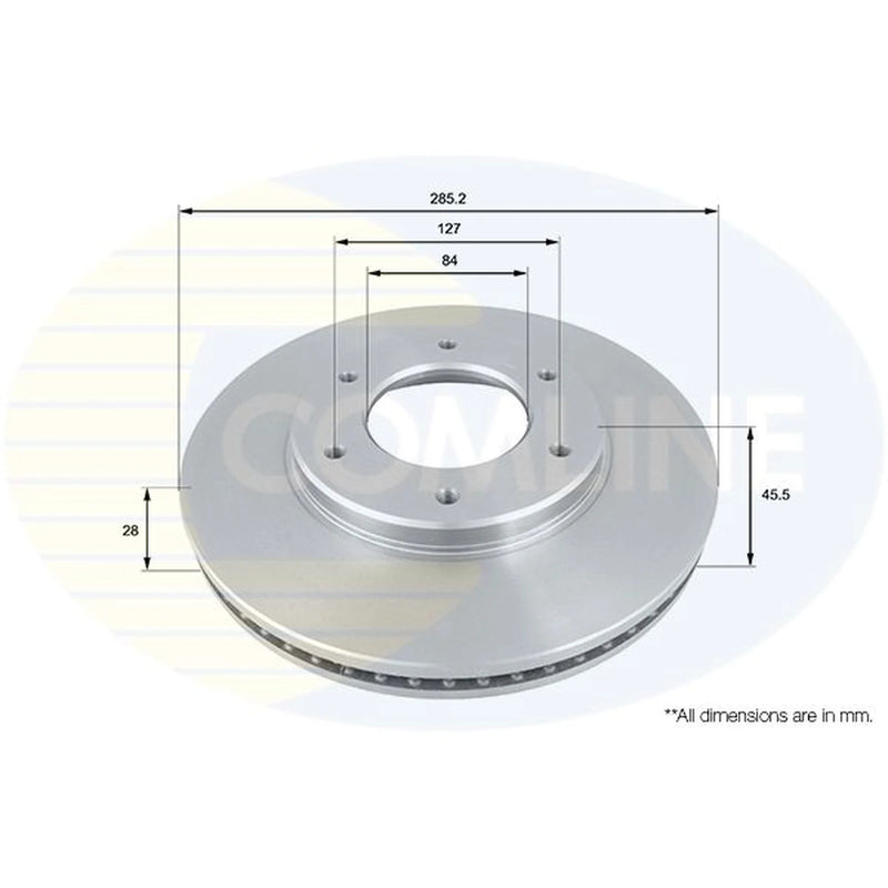 Comline 2 x Internally Vented Front Brake Discs ADC0176V