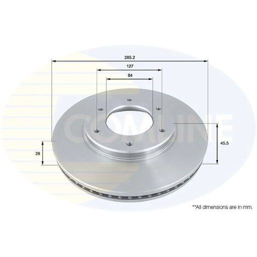 Comline 2 x Internally Vented Front Brake Discs ADC0176V