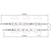 Apec Handbrake Cable Left Rear CAB1457