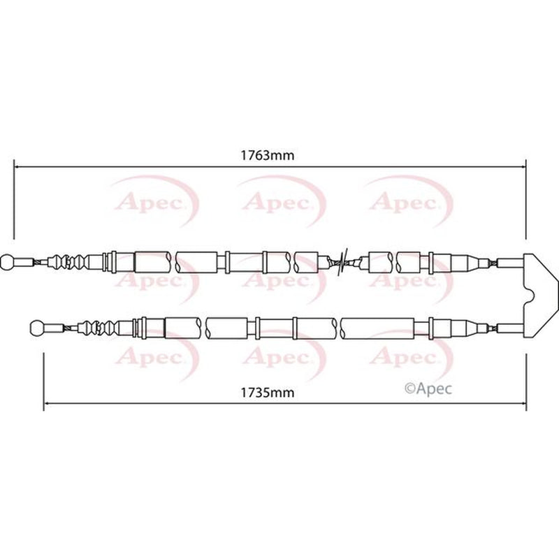 Apec Handbrake Cable Left Rear CAB1457