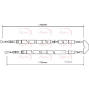 Apec Handbrake Cable Left Rear CAB1457