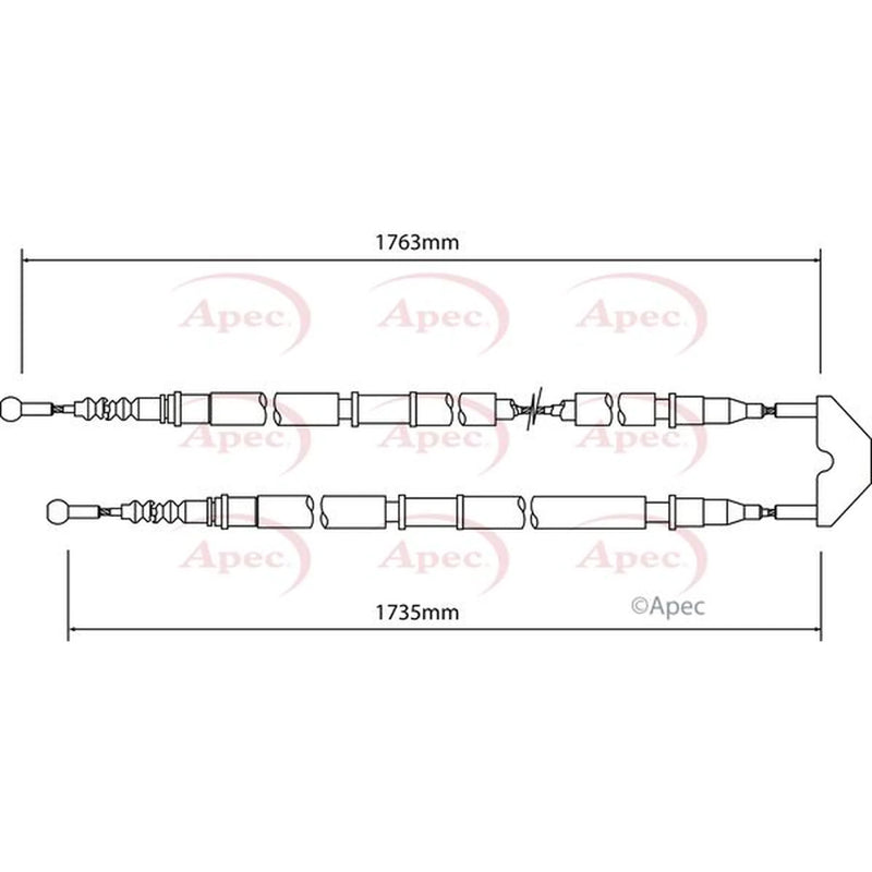Apec Handbrake Cable Left Rear CAB1457