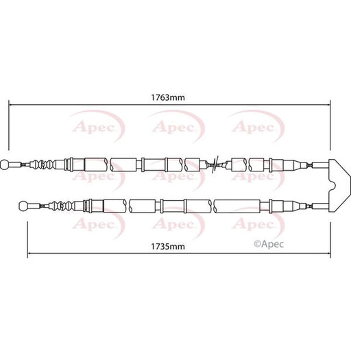Apec Handbrake Cable Left Rear CAB1457