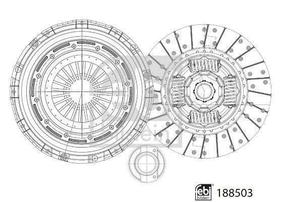 Febi Clutch Kit Set 3pc 362mm