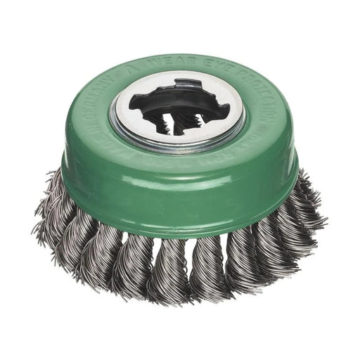 Lessmann X-Lock Stainless Steel Knot Cup Brush 85mm Non Spark - 483.81X