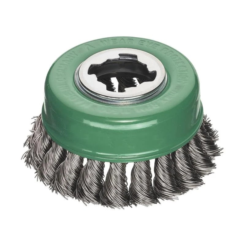 Lessmann X-Lock Stainless Steel Knot Cup Brush 85mm Non Spark - 483.81X