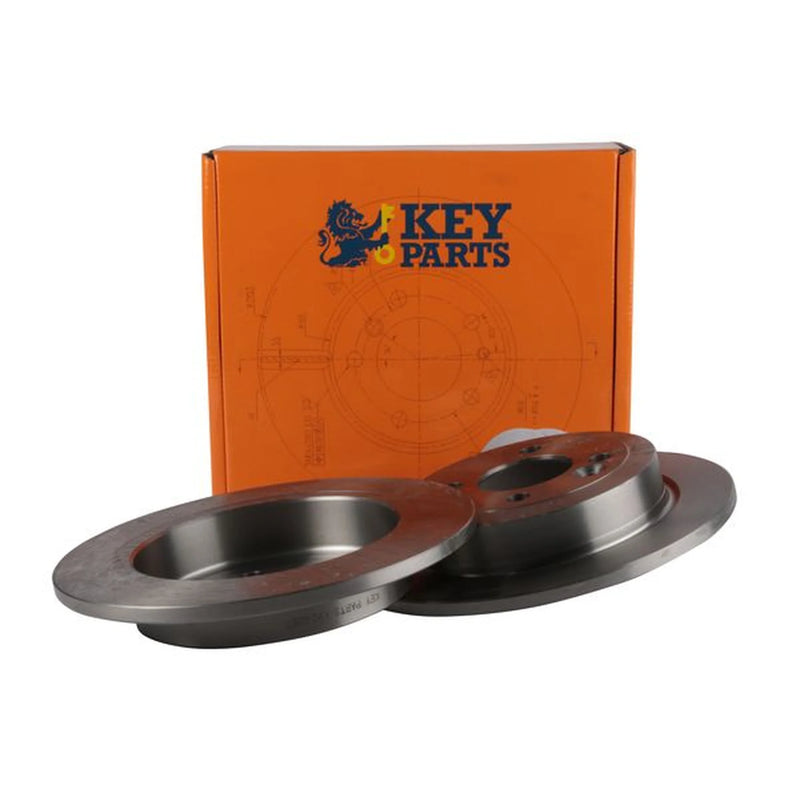 Key Parts 2 x Solid Rear Brake Discs KBD4257