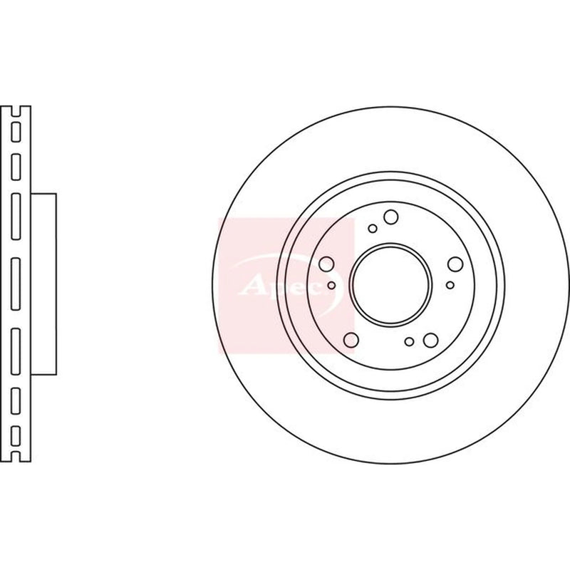 Apec 2 x Vented Front Brake Discs DSK2890