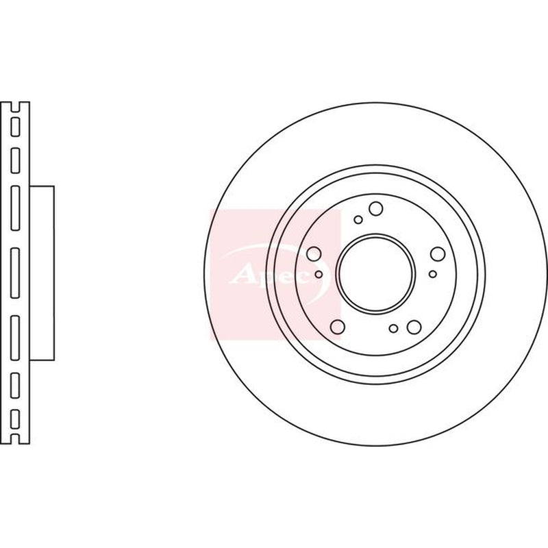 Apec 2 x Vented Front Brake Discs DSK2890