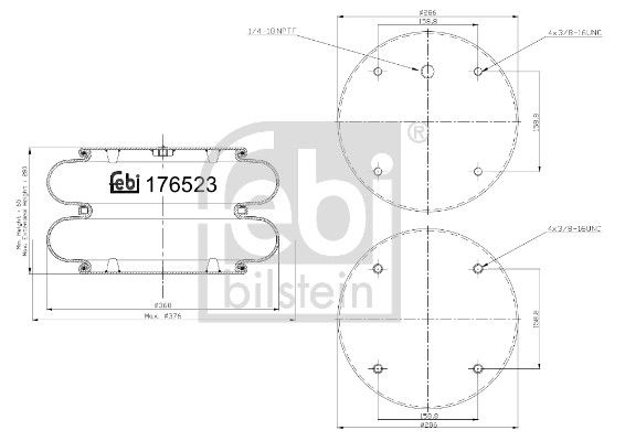 Febi Air Suspension Bellow 368mm