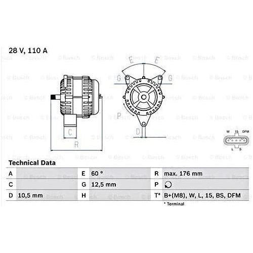 Bosch Reman Alternator (Hgv) 4752 0986047520 Bosch  - Town Parts