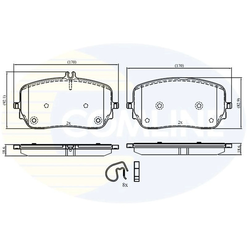 Comline 4 x Front Brake Pad Set CBP03526