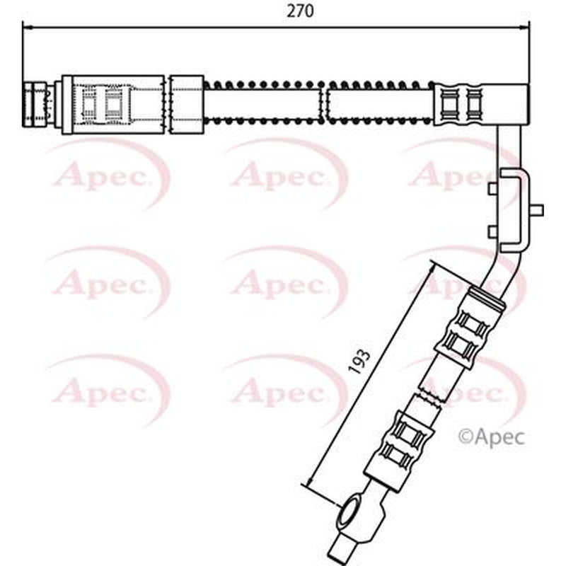 Apec Brake Hydraulic Hose Line Front Right HOS3265