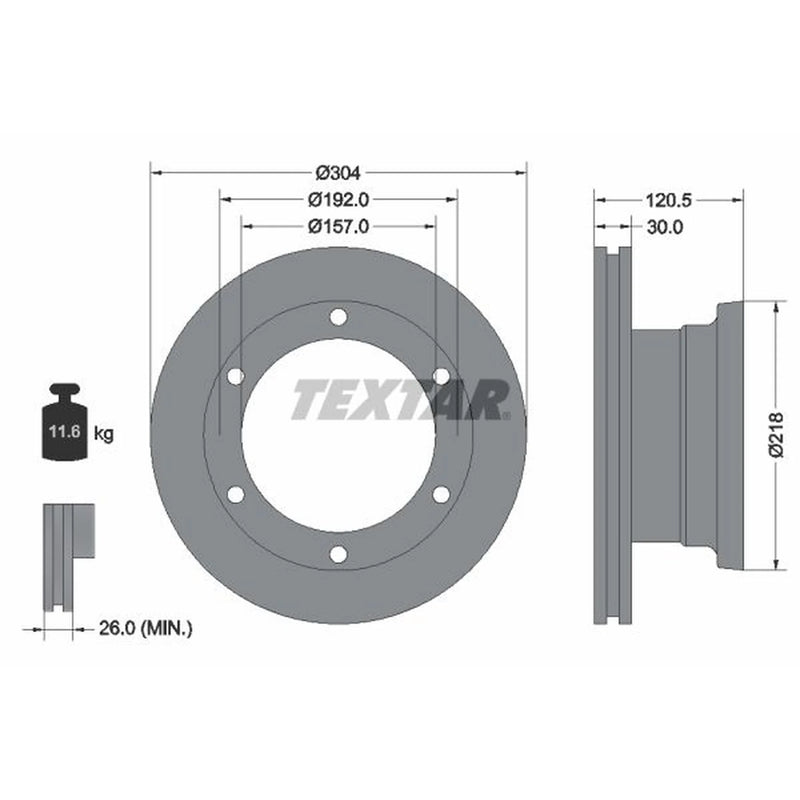 Textar 2 x Internally Vented Brake Discs 93087500 OE 6684230012 A6684230012