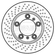 Borg & Beck 2 x Perforated/Vented Front Brake Discs BBD6001S