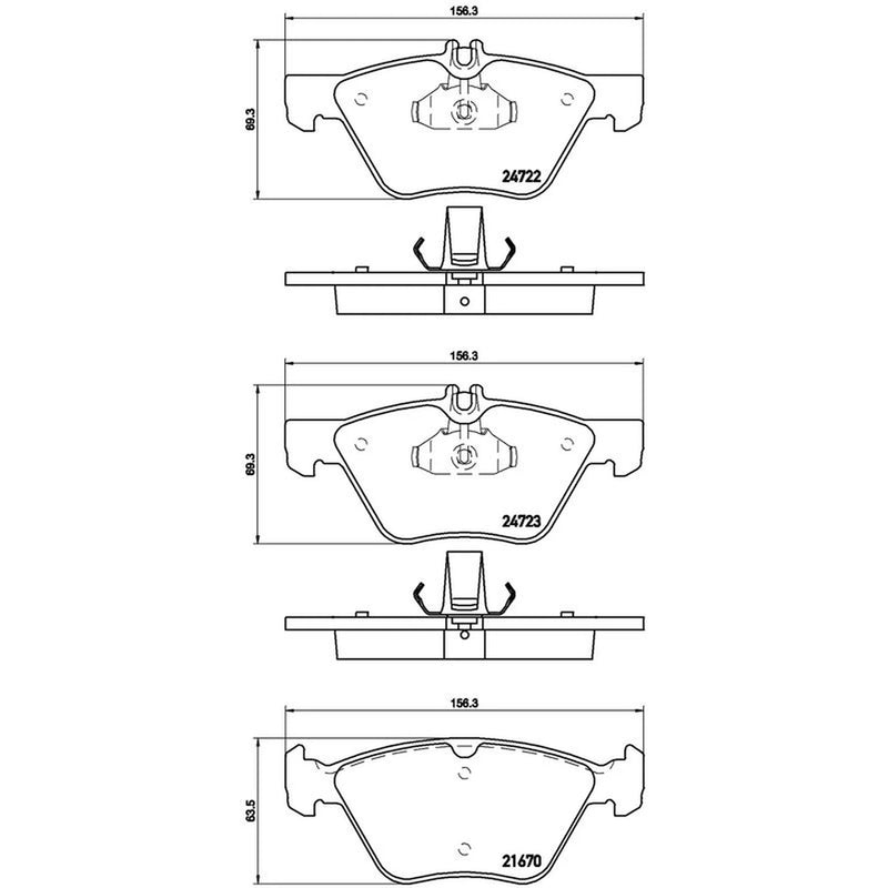Brembo 4 x Front Brake Pad Set P50075